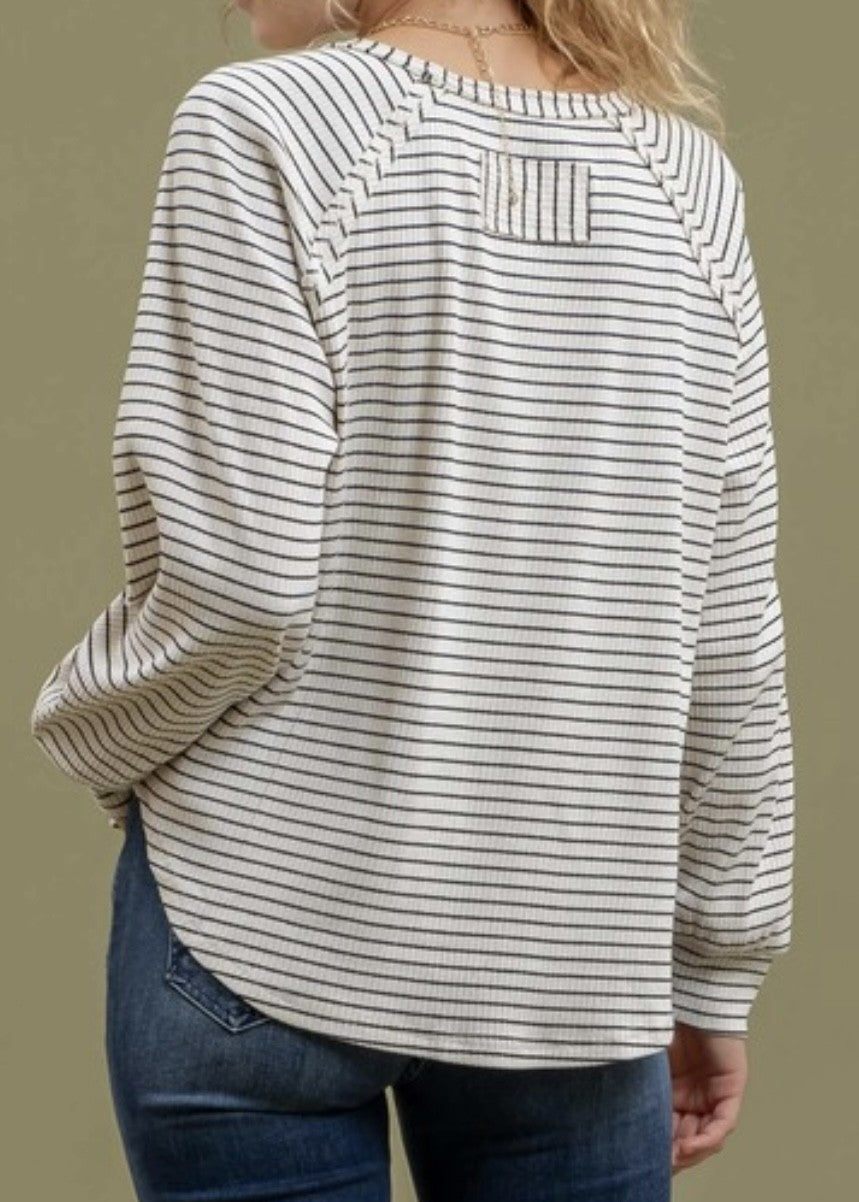 Mali Striped Raglan Top