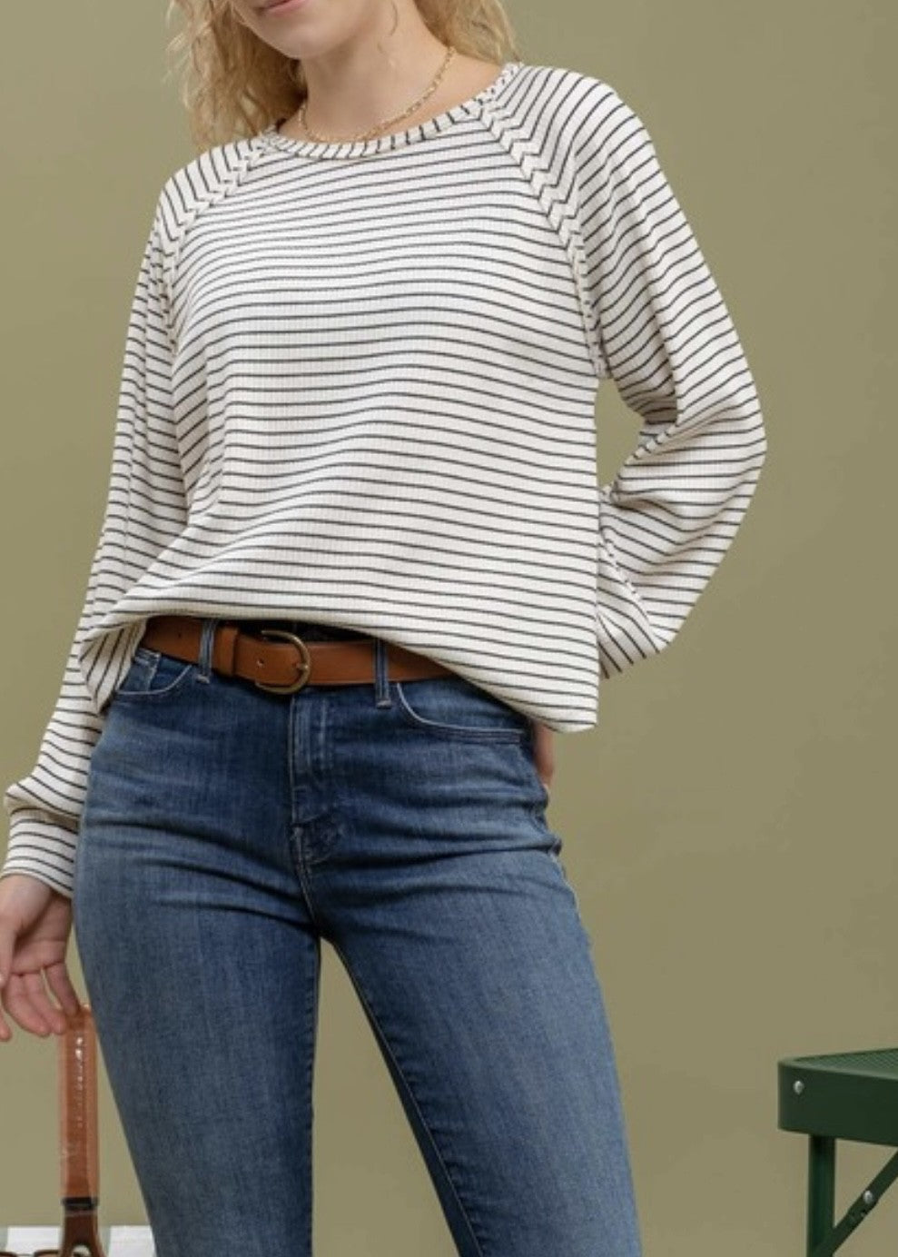 Mali Striped Raglan Top