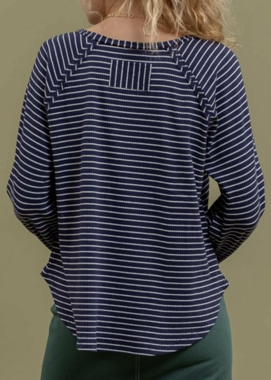 Mali Striped Raglan Top