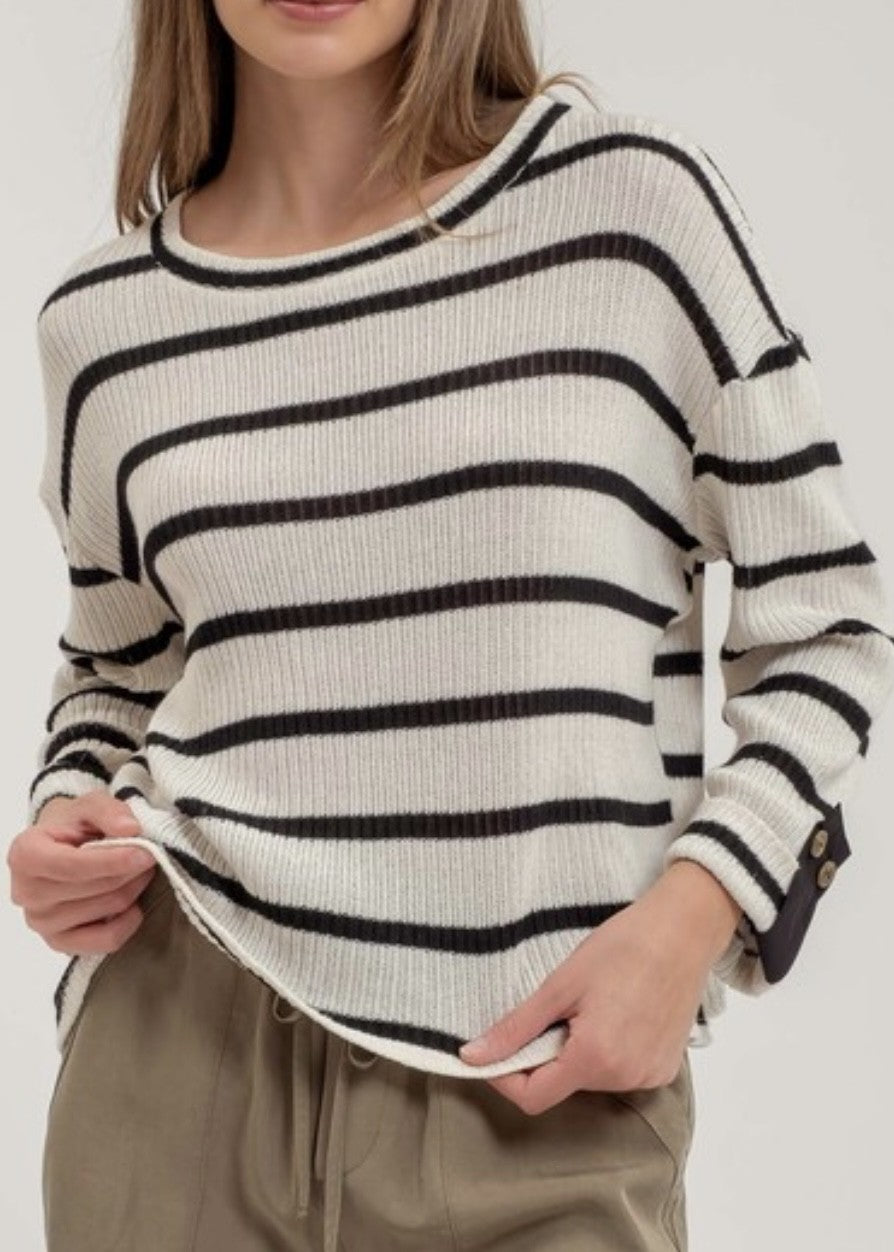 Camden 3/4 Sleeve Stripe Top