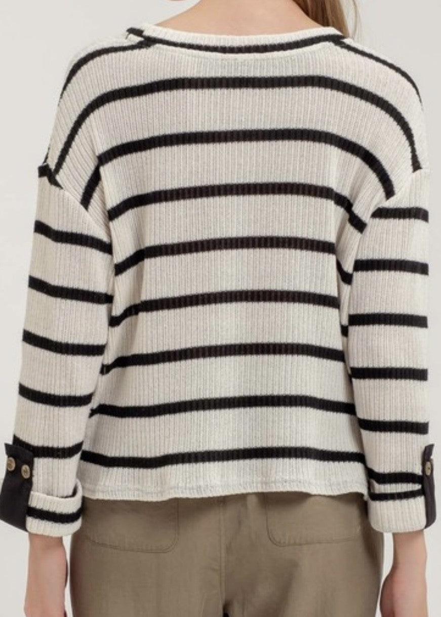 Camden 3/4 Sleeve Stripe Top