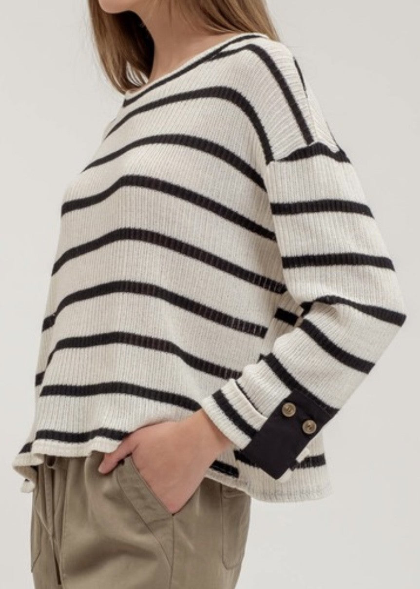 Camden 3/4 Sleeve Stripe Top