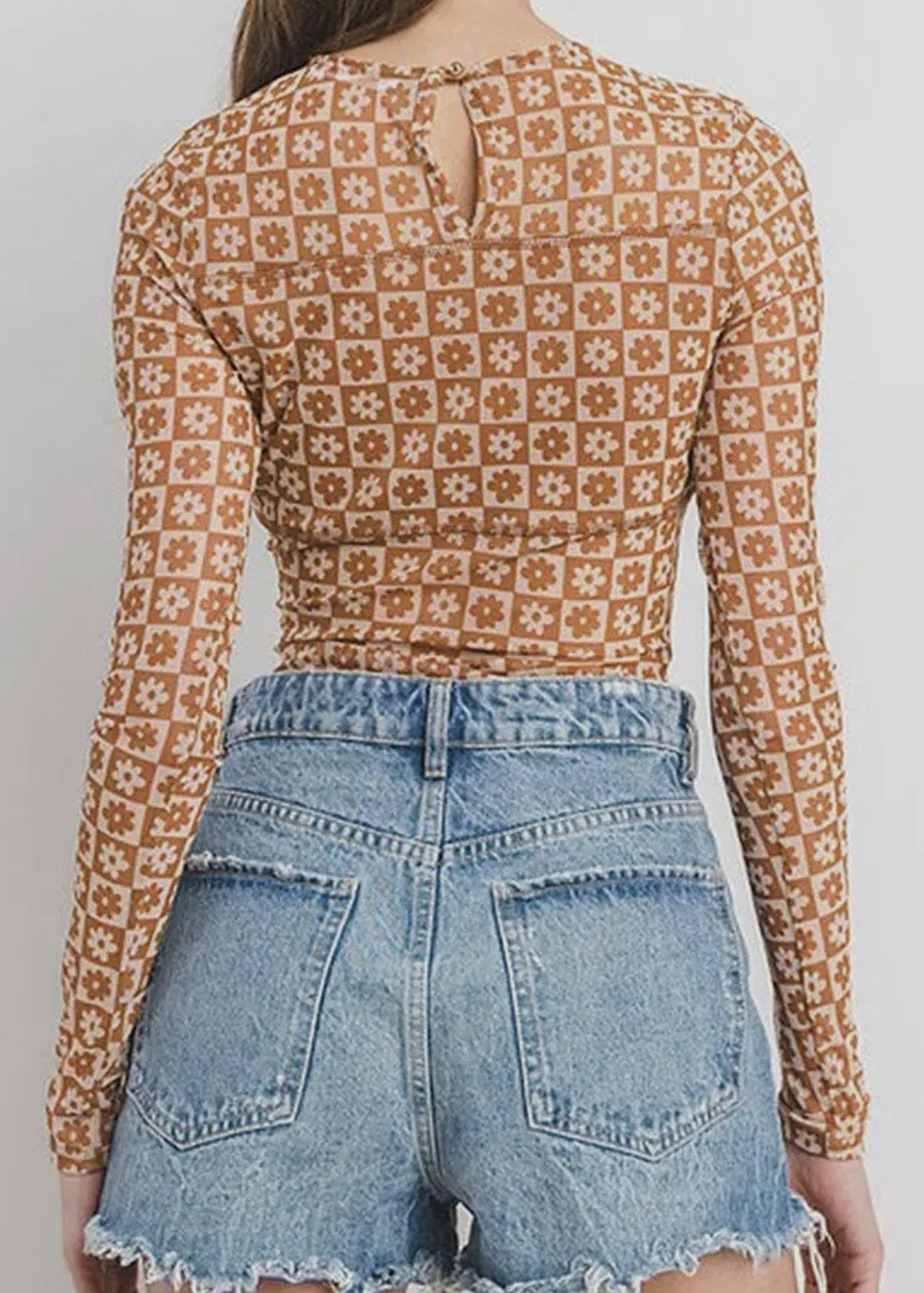 Mabel Floral Mesh L/S Bodysuit