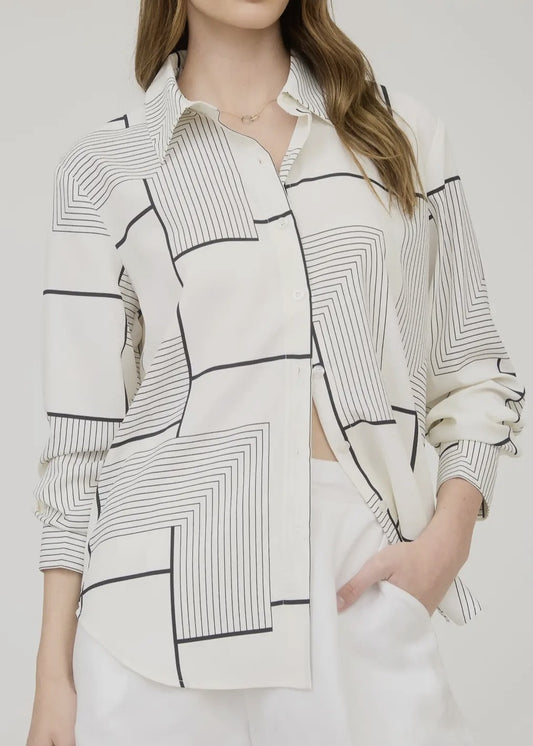 Leslie Geo Patterned Blouse