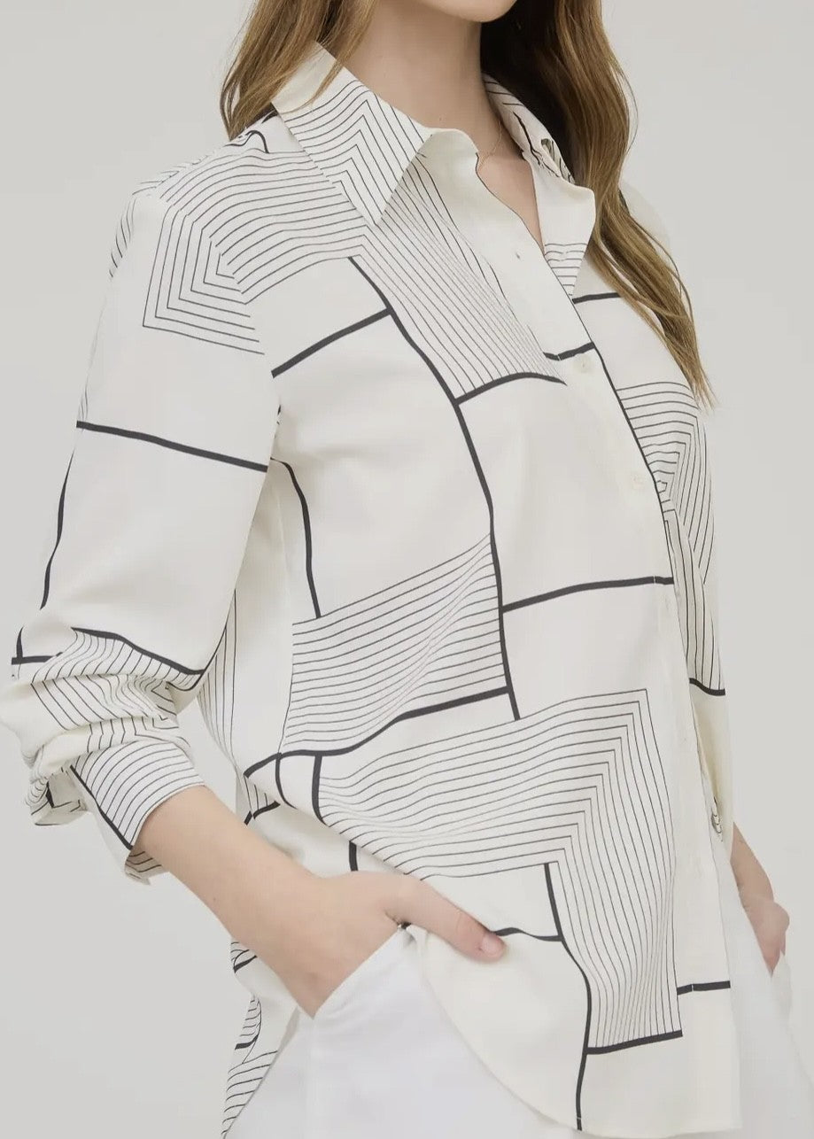 Leslie Geo Patterned Blouse