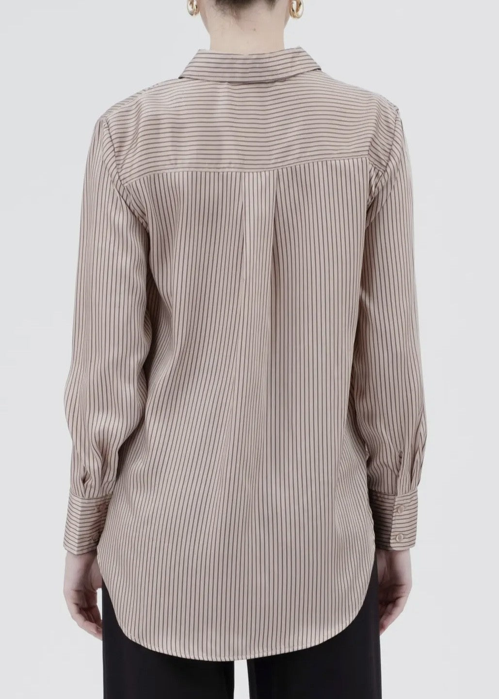 Camden Prinstripe Button Front Blouse