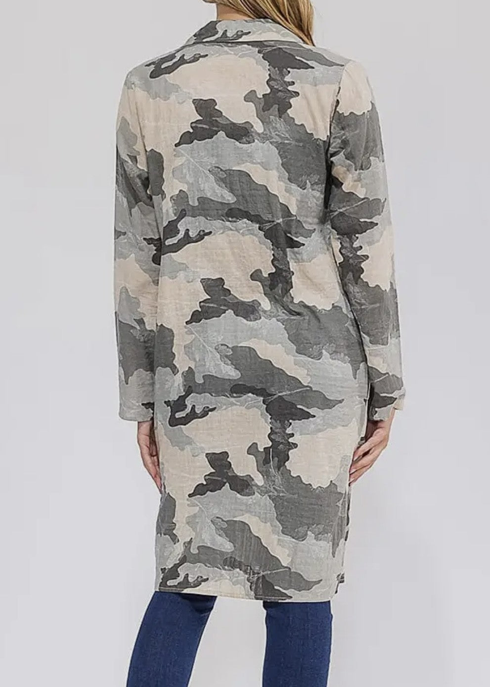 Ava Camo Print Duster