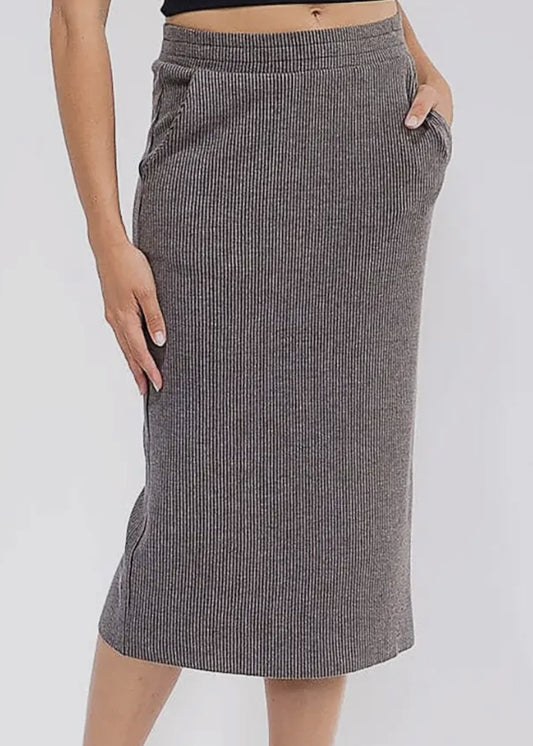 Alpine Ribbed Midi Skirt