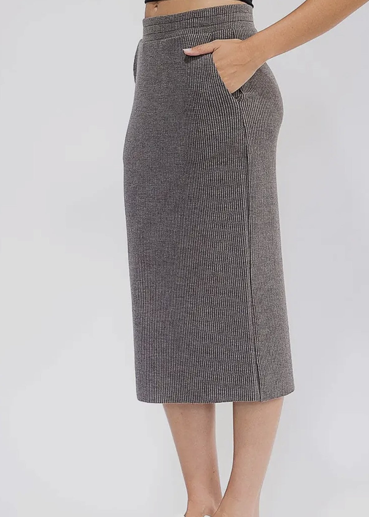 Alpine Ribbed Midi Skirt