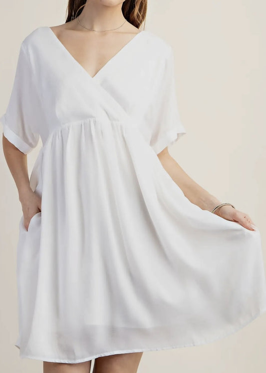Finley Crossover V-Neck Satin Mini Dress