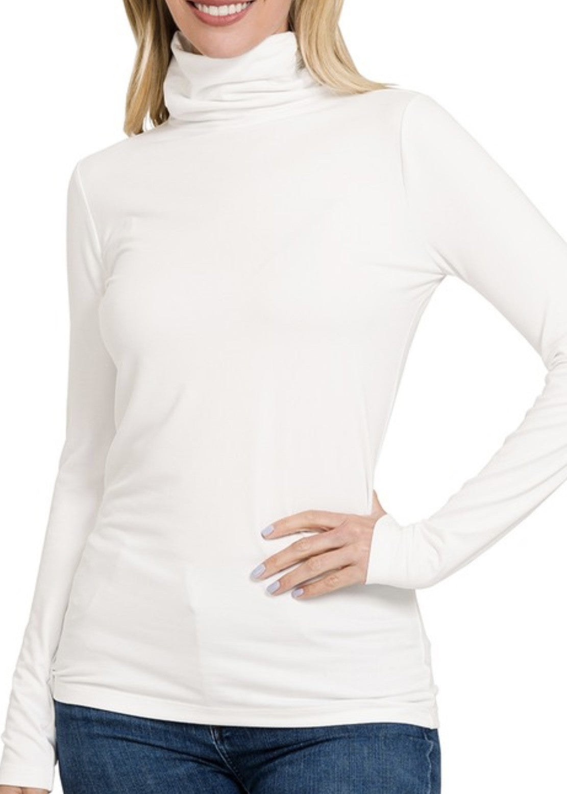 Elle Microfiber Mock Neck Top