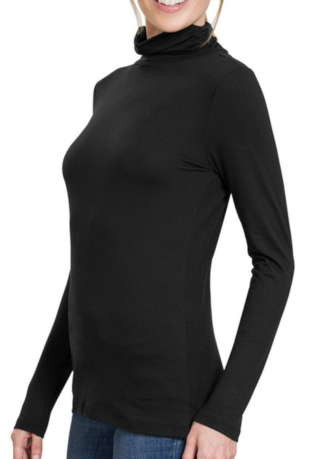 Elle Microfiber Mock Neck Top