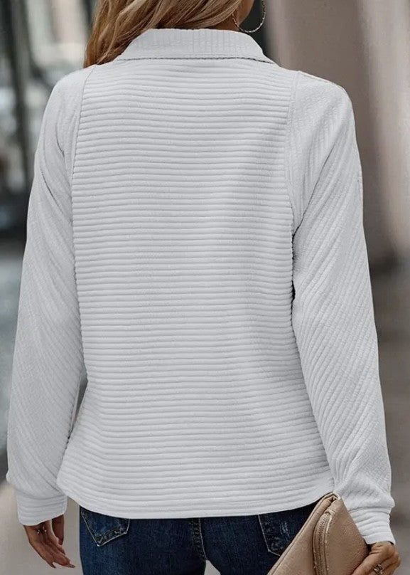 Millie 1/2 Pullover Ribbed Sweatshirt