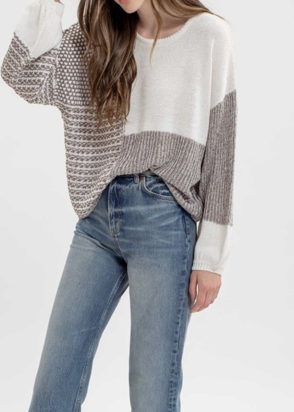 Maria Tie-Back Colorblock Sweater