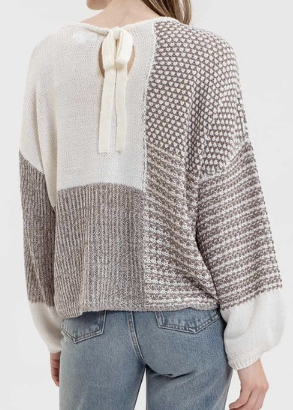 Maria Tie-Back Colorblock Sweater