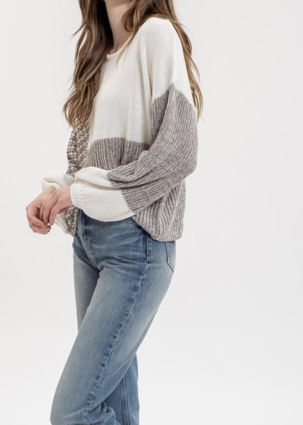 Maria Tie-Back Colorblock Sweater