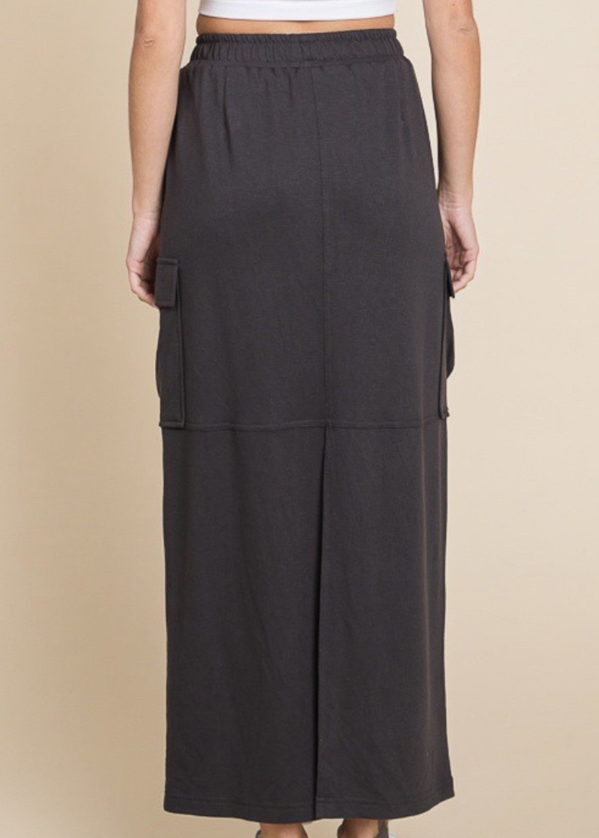 Evie French Terry Maxi Cargo Skirt