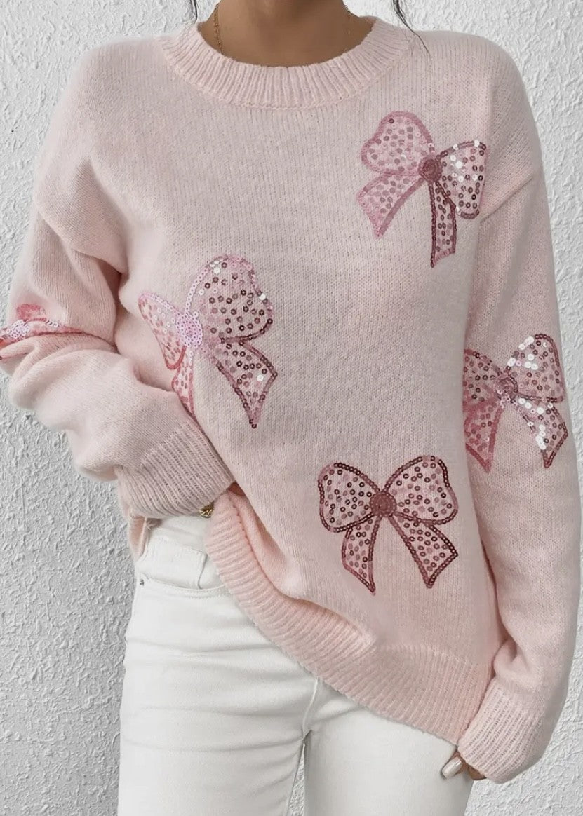 Gracie Sequin Bows Sweater