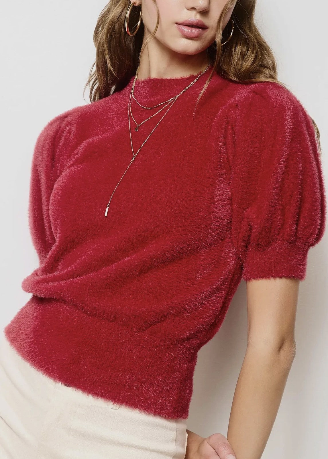 Tatum Mohair Puff Sleeve Sweater