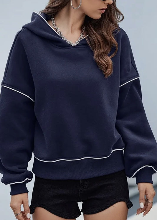 Thea Oversized Hoodie w/Contrast Trim