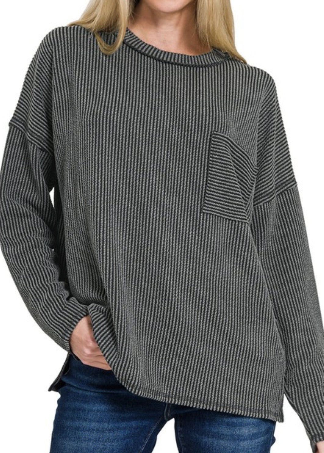 Gia Corded Rib Pullover