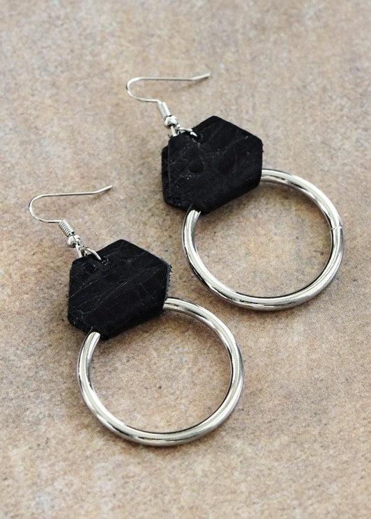 Leather Accent Earrings