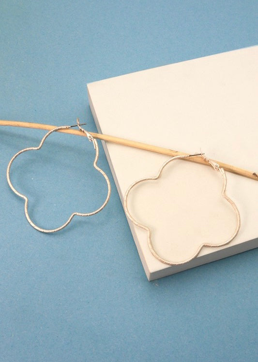 Matte Clover Hoop Earrings