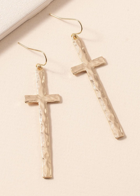 Cross Metal Dangling Earrings