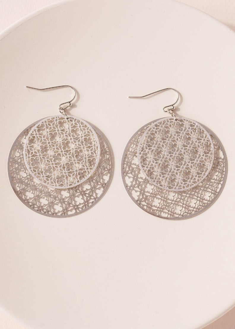 Clover Filigree Dangle Earrings