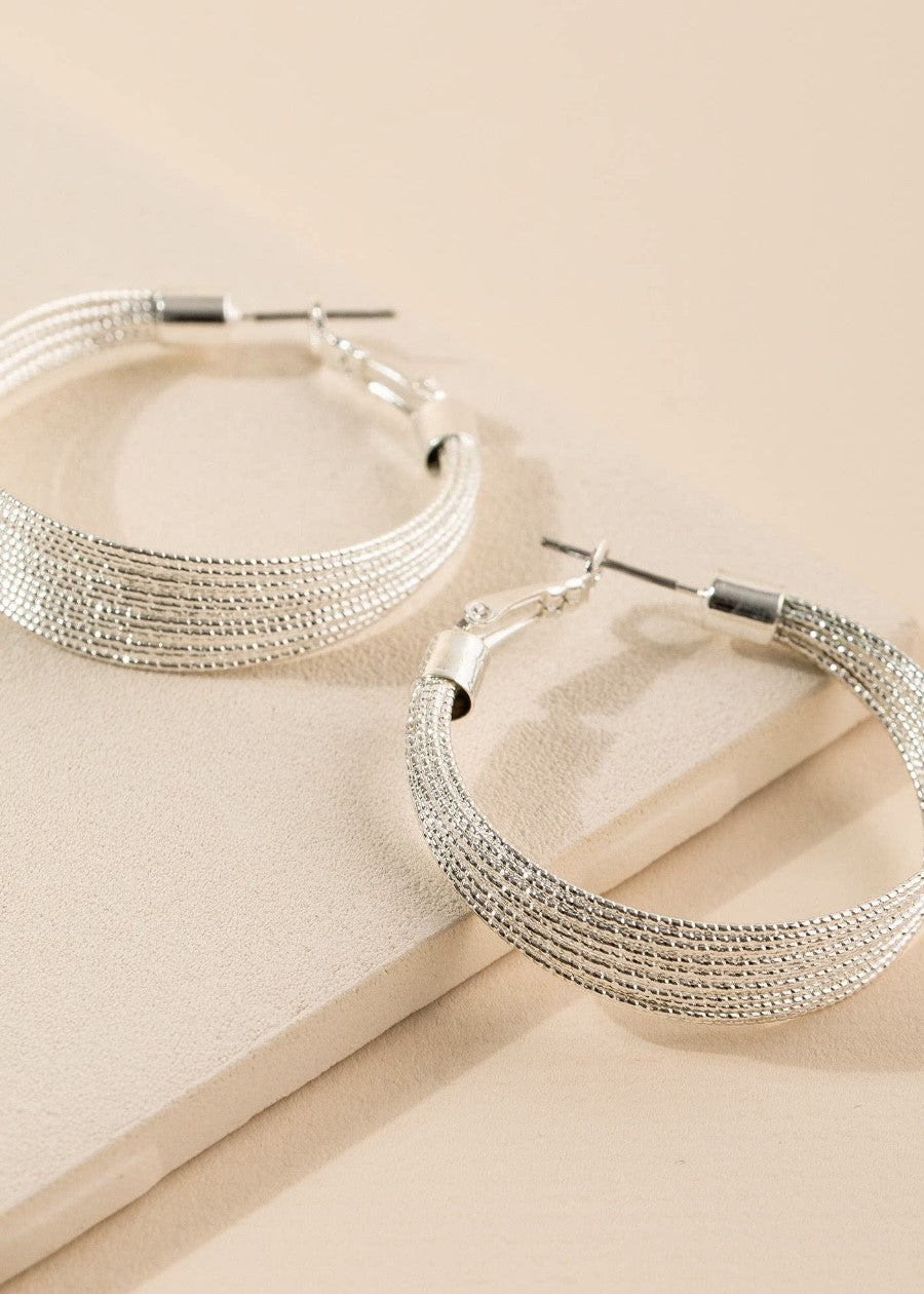 Layered Textured Hoop Earrings