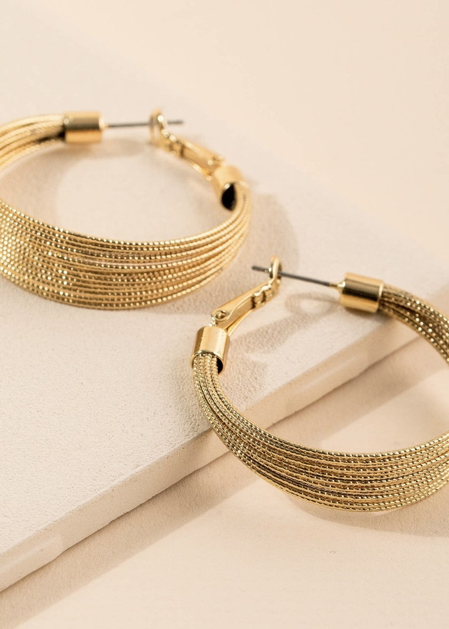 Layered Textured Hoop Earrings