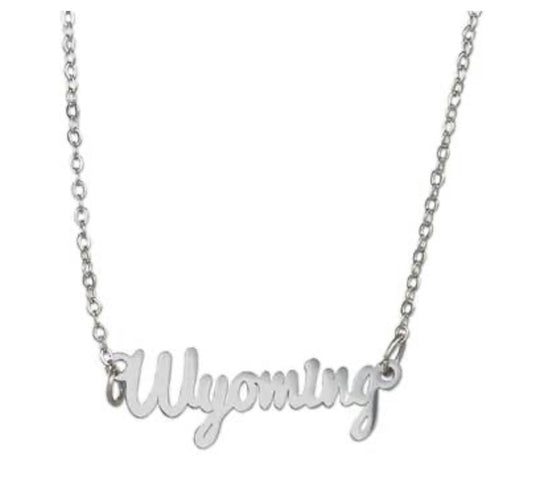 "Wyoming" Script Necklace