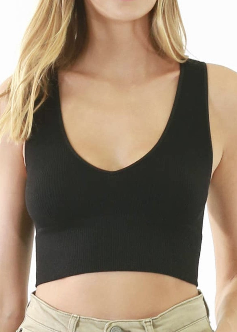 Plunge V-Neck Crop Top